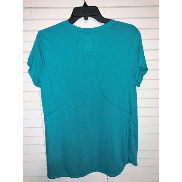 Green side split athletic shirt Size L - Picture 3 of 4